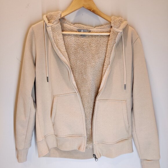 Sierra Design Sherpa-lined Interior Beige Tan Hoodie Small - Picture 3 of 6